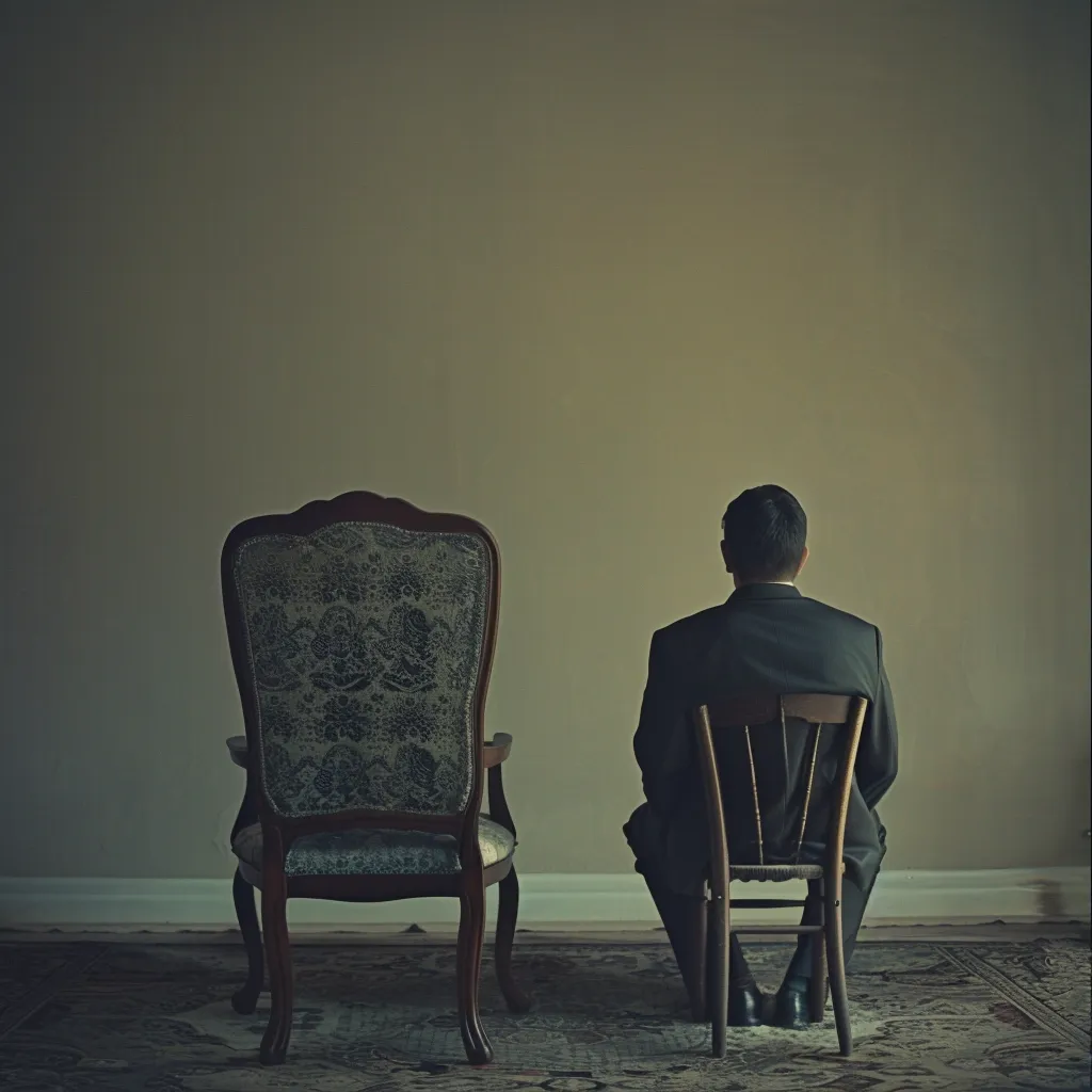 Son after father's death