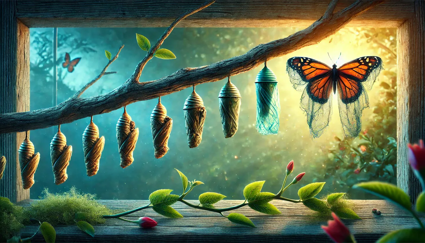 A butterfly hatching