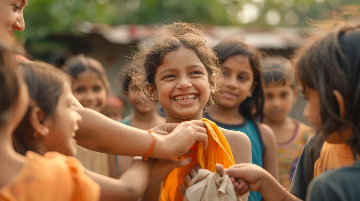 A girl laughing