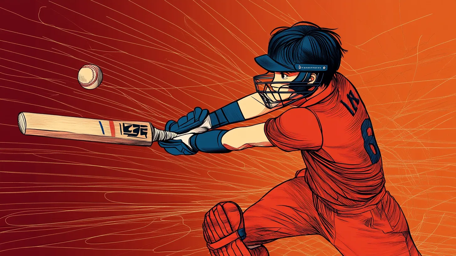 A batsman hitting the ball