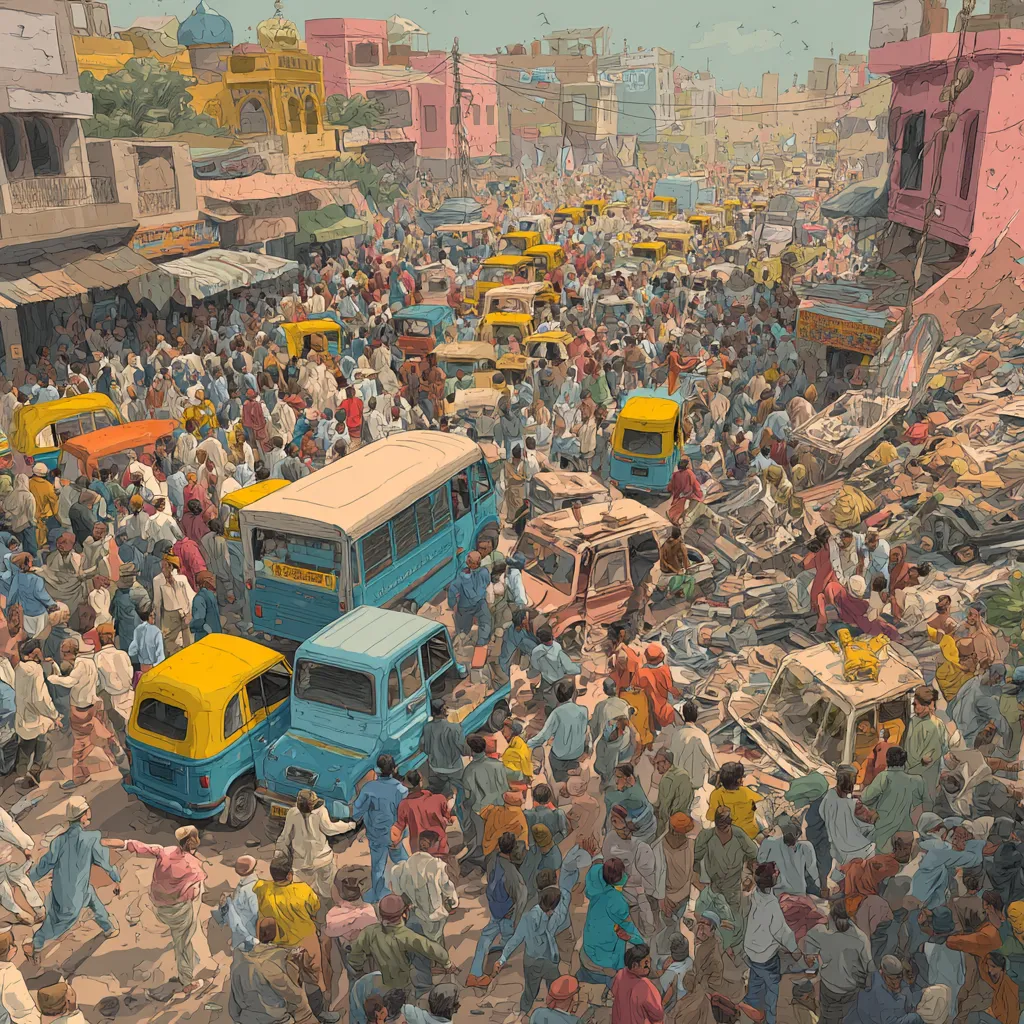 A busy street in Delhi